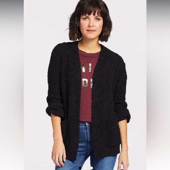 Evereve Sweaters Evereve Stitches Stripes Gwen Boucle Cardigan